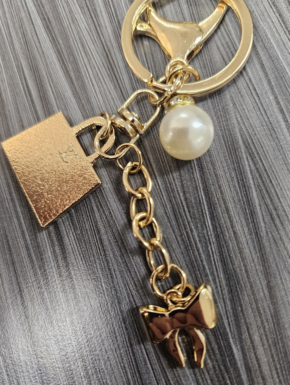 NEW LV Stamped Black Enamel Purse Charm Reimagined On Handmade Bag Charm - Picture 5 of 11
